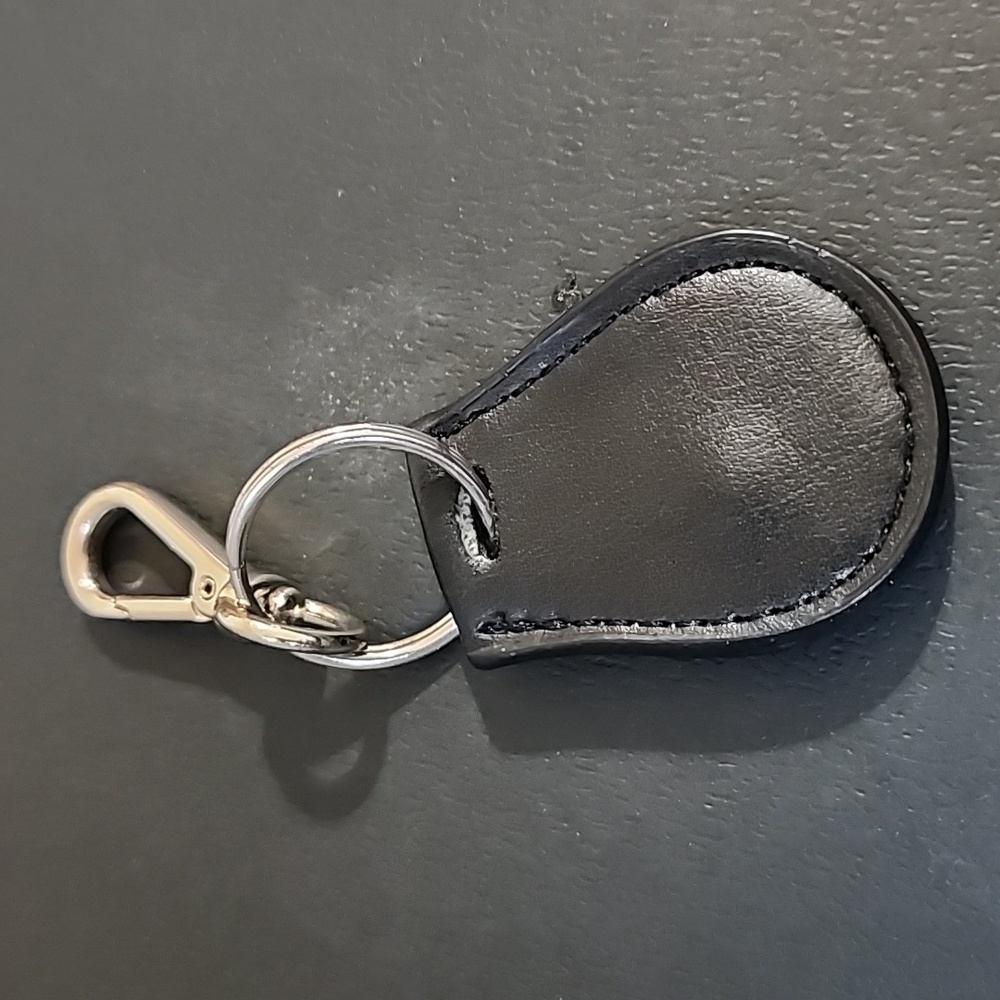 Dooney And Bourke Keychain Purse Bag Charm DB Leather Black Silver - Picture 4 of 4